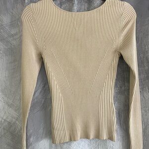 Banana Republic Beige Ribbed Bodysuit